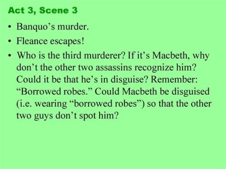 At the beginning of act 3 banquo?