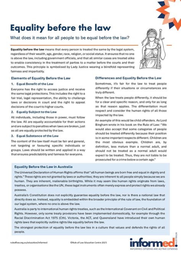 By equality before the law?