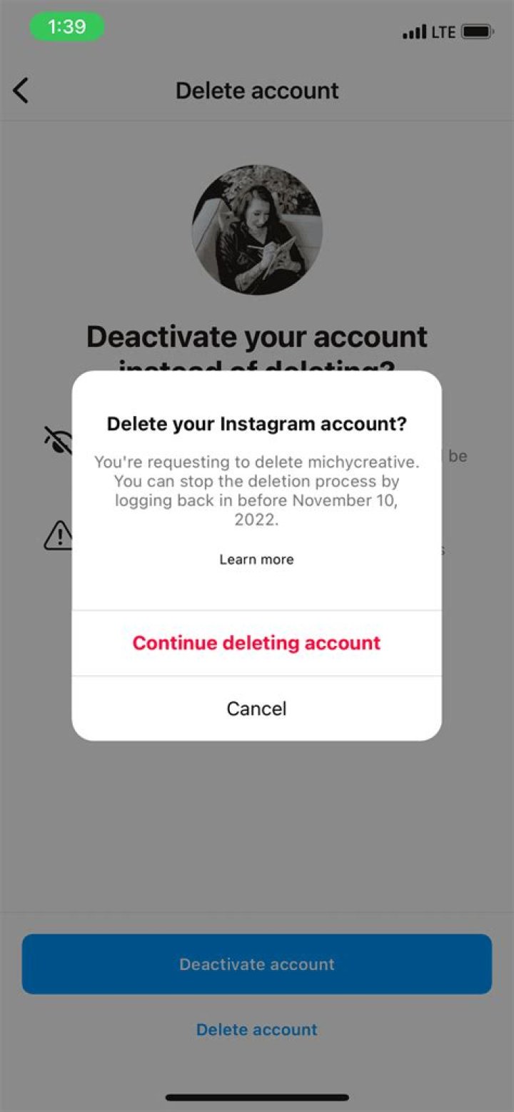 Does temporarily disabling instagram delete dms?