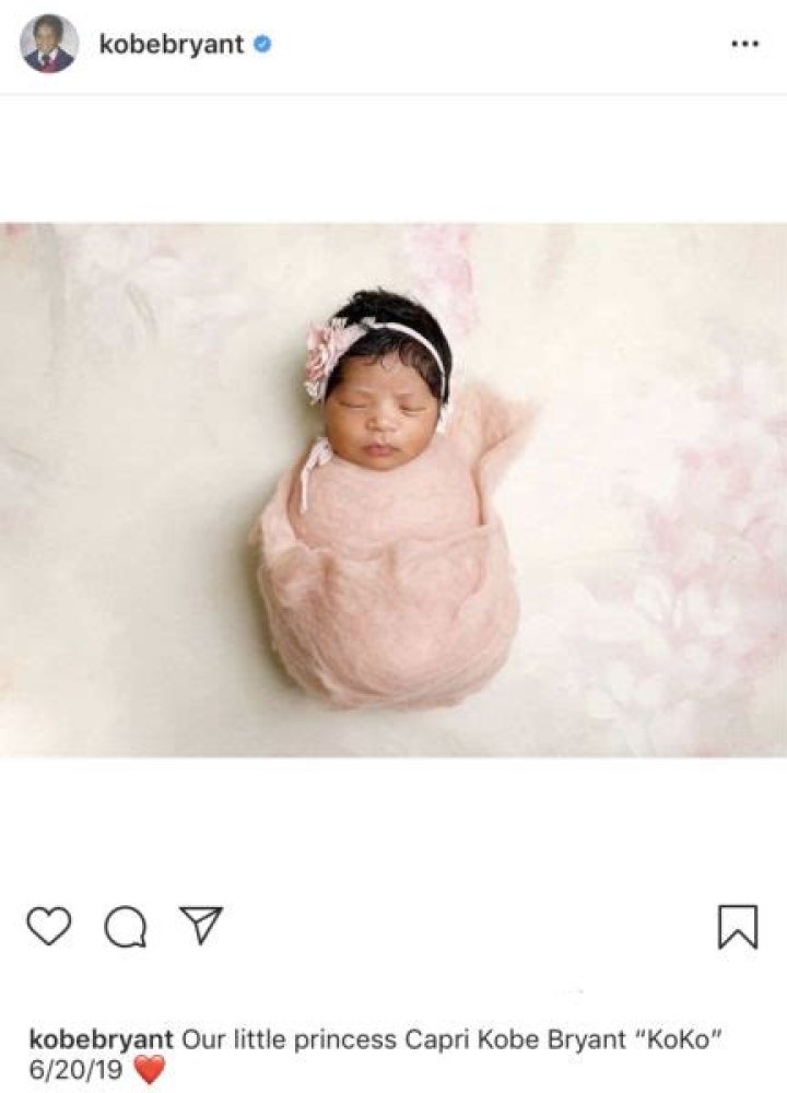 Double Tap!Kobe Bryant’s Newborn Daughter Bianka Makes Her Adorable Instagram Debut!