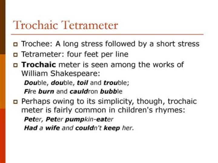 How does trochaic meter work?