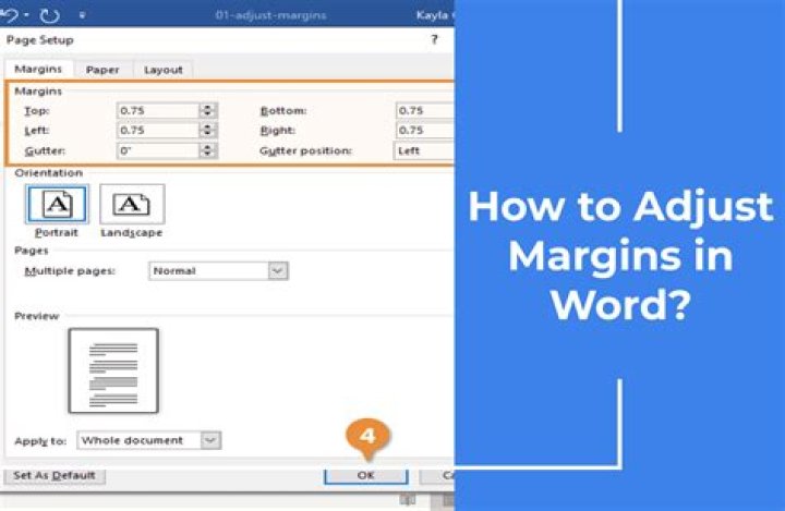How margins in word 2010?