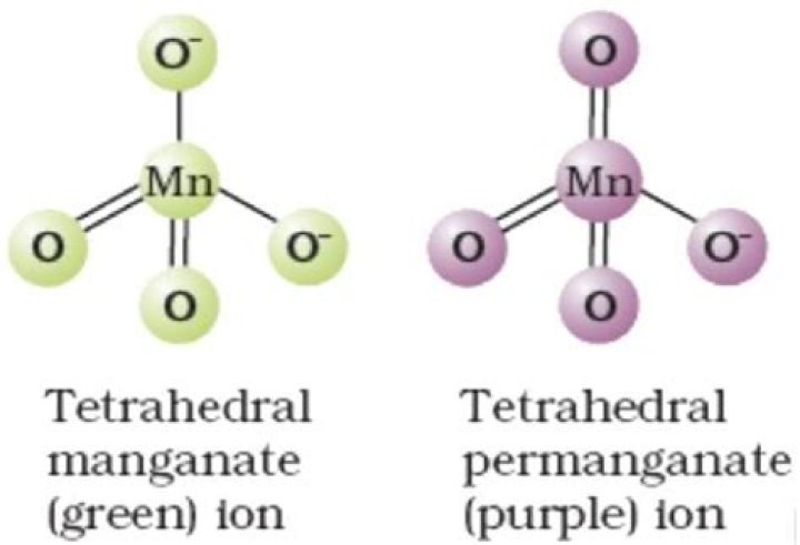In tetrahedral manganate and permanganate ions?