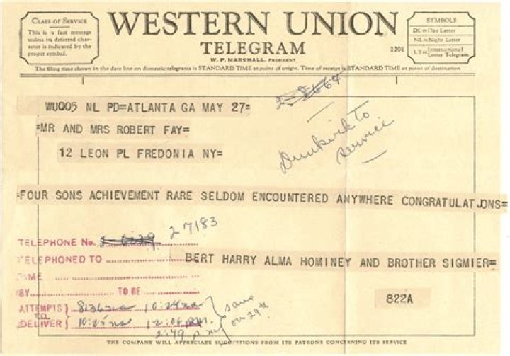 Were telegrams used in ww1?