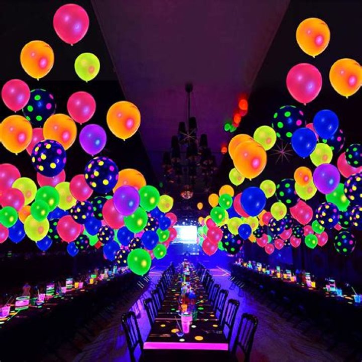 What color balloons glow in blacklight?