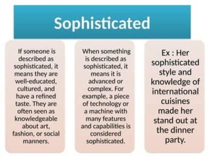 What does sophisticated mean?