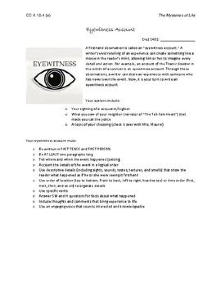 What is an eyewitness report?