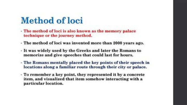 What is the method of loci?