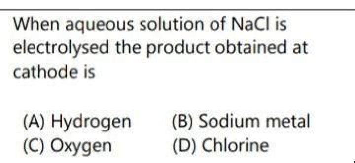 When aqueous solution of nacl is electrolysed?
