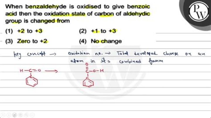 When benzaldehyde is oxidised to give benzoic acid?