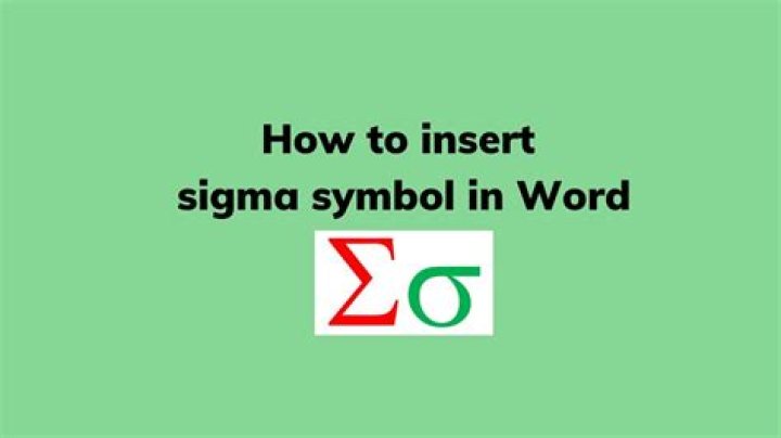 Where is sigma symbol in word?