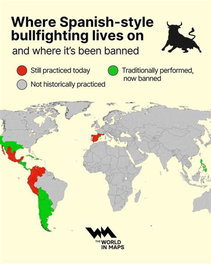 Which countries practice bullfighting?