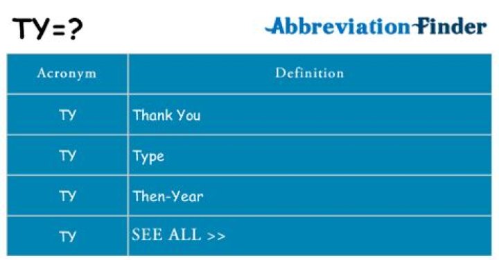Which does ty mean?