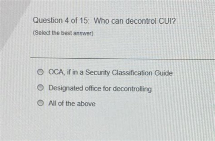 Who can decontrol cui?