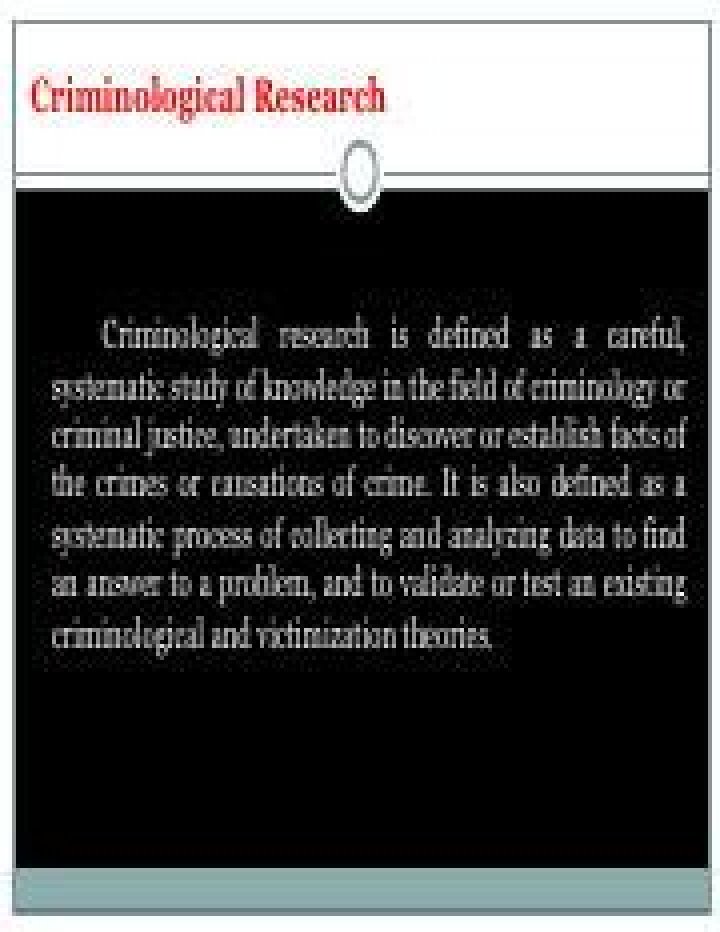 Why study criminological research?