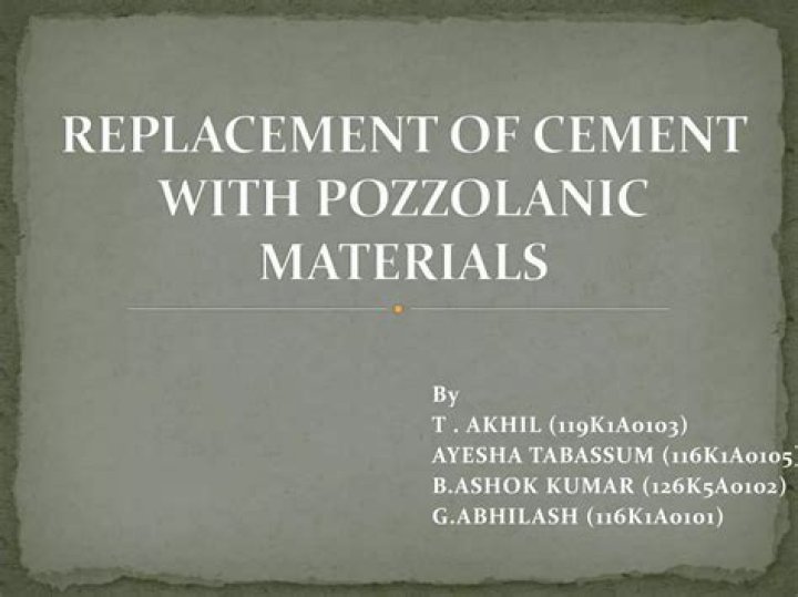 Why use pozzolanic cement?