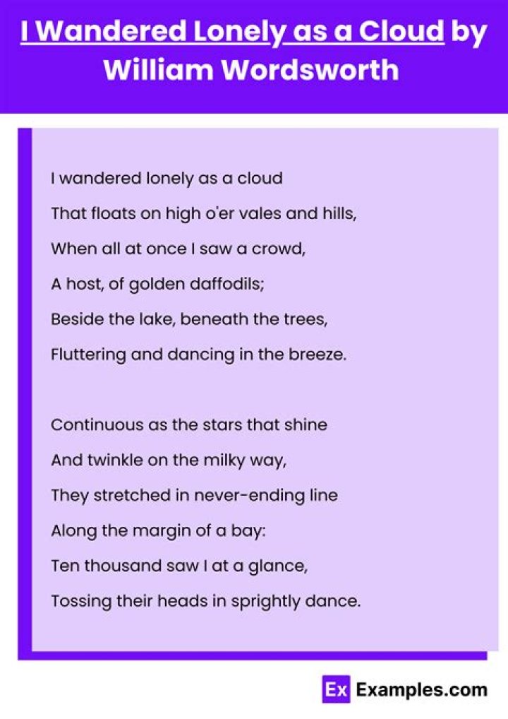Why was i wandered lonely as a cloud written?