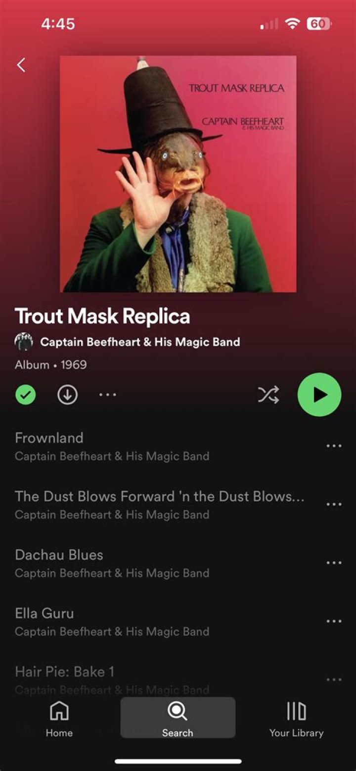 Will trout mask replica ever be on spotify?